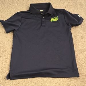 Under Armour Dark Blue Kids Polo with Green Logo